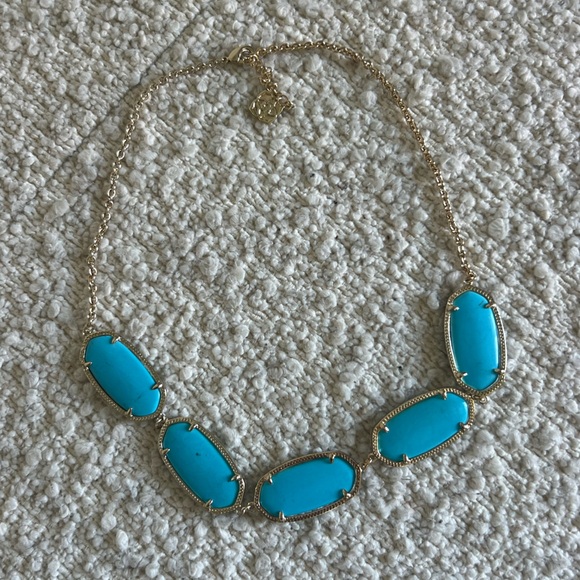 Kendra Scott Gold and Turquoise Necklace - Picture 1 of 4